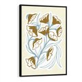 Obraz w ramie 50x70 - Wibracje Widzenia - abstrakcyjne beżowe kwiaty, elegancka kompozycja - rama czarna