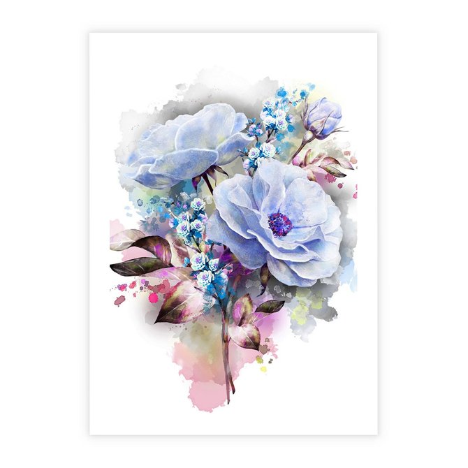 Plakat bez ramy 50x70 - Kolorowa Ekspresja - kwiaty, graficzne
