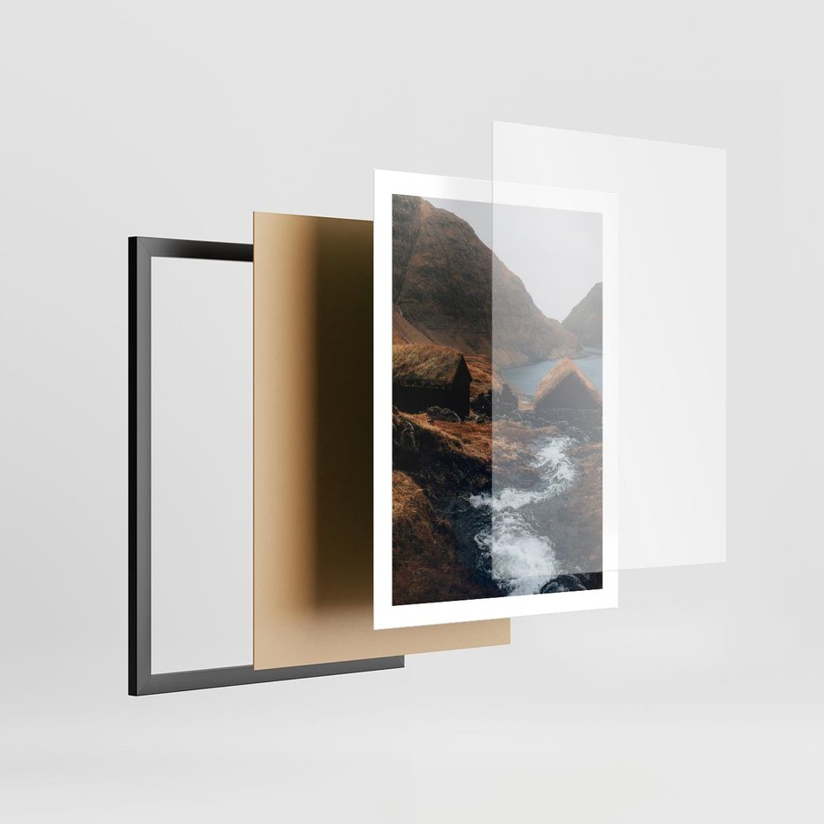 Plakat w ramie 50x70 - Spokój Natury - skandynawski, pejzaż - rama czarna
