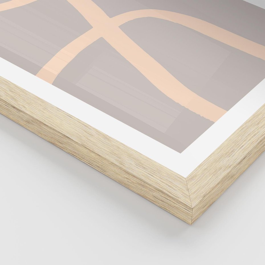 Plakat w ramie 30x40 - Beżowe Boho Zaplątanie - minimalistyczny obraz, nowoczesny - rama drewno