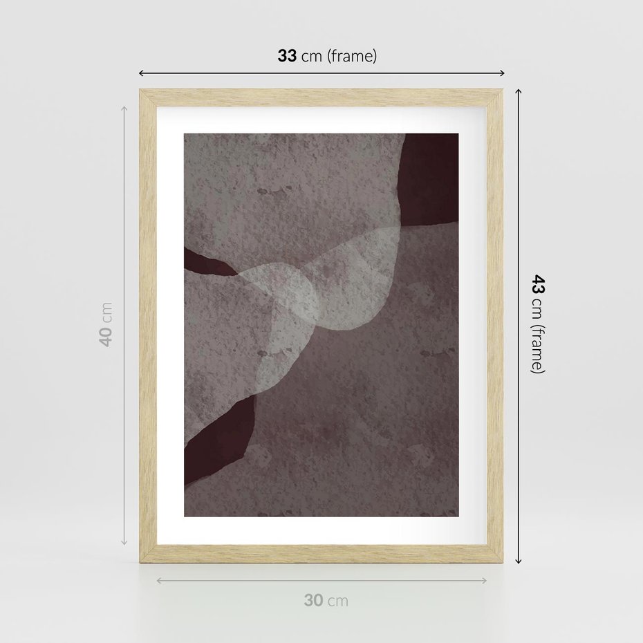Plakat w ramie 30x40 - Obce Odcienie - mroczny plakat, nowoczesne wnętrza - rama drewno