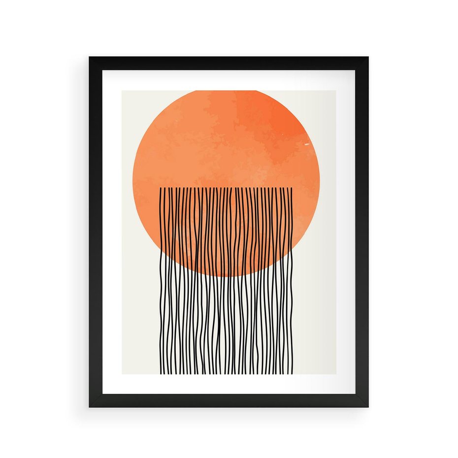 Plakat w ramie 40x50 - Echa Wyobraźni - koło, boho styl - rama czarna