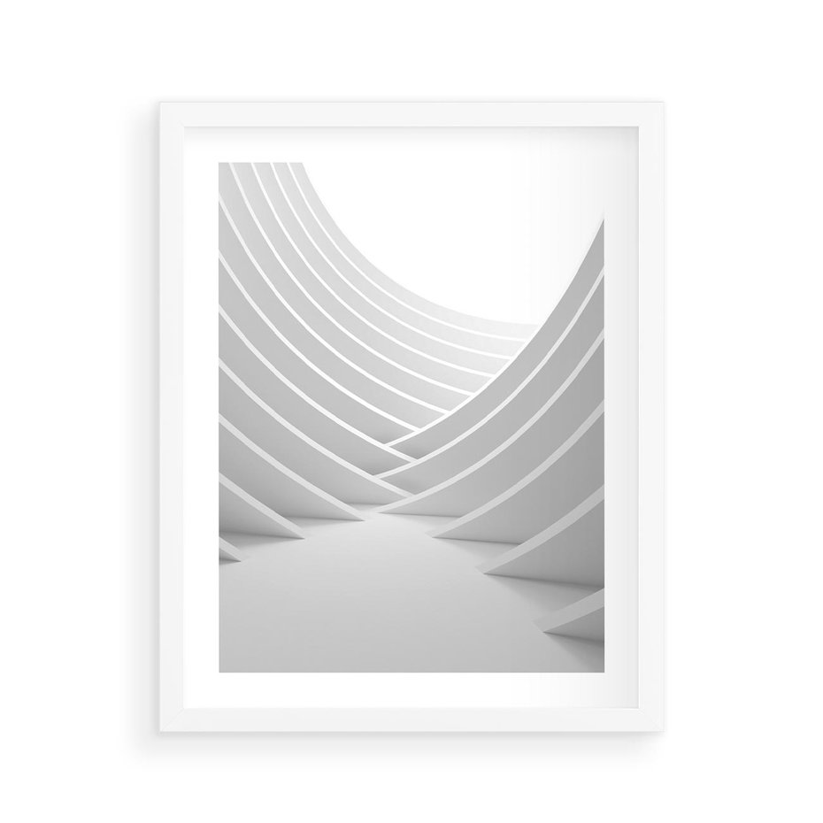 Plakat w ramie 40x50 - Nowoczesna Ekspresja - abstrakcja, 3D - rama biała