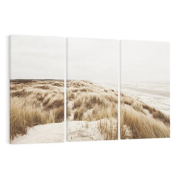 Obraz na płótnie 120x80 - Nadmorskie Wydmy - fotografia, kolory sepii