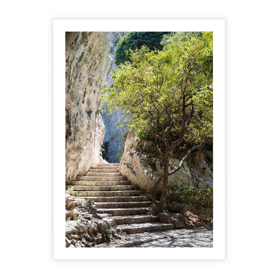 Plakat bez ramy 50x70 - Krok po kroku do celu - schody, perspektywa