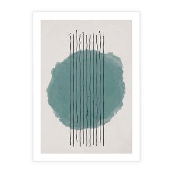 Plakat bez ramy 50x70 - Podróżne Inspiracje - abstrakcyjna akwarelowa plama, nieregularne kreski