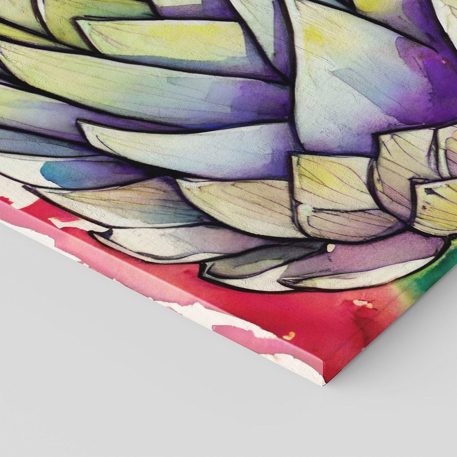 Obraz na płótnie 50x50 - Zamknięte w Roślinie - abstrakcja, akwarela