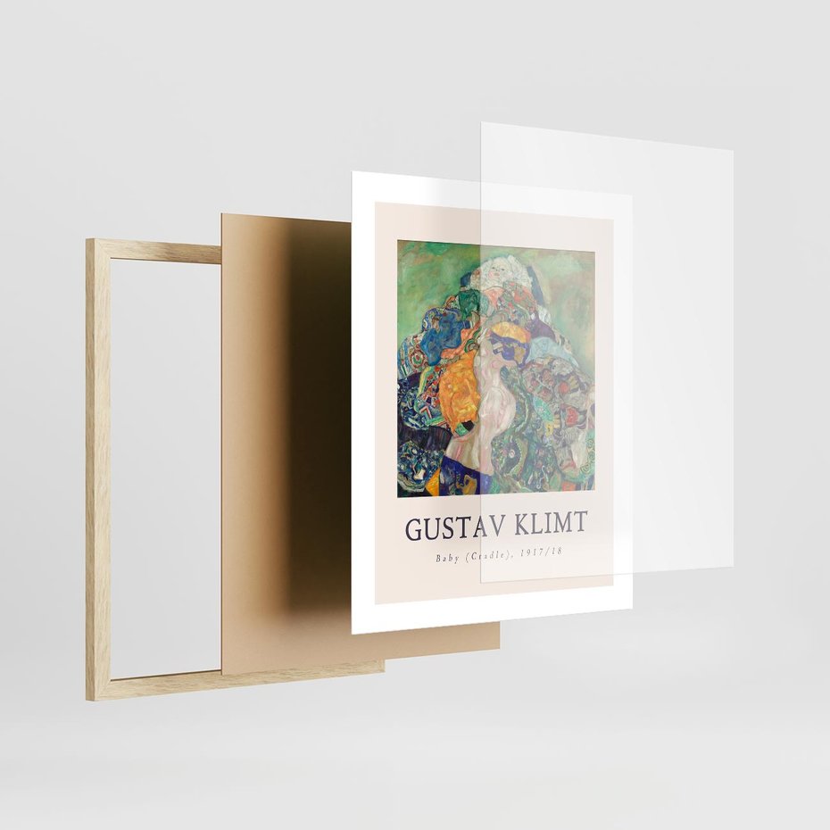 Plakat w ramie 40x50 - Sztuka z Reprodukcją G. Klimta - Gustav Klimt, reprodukcja - rama drewno