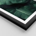 Plakat w ramie 30x40 - Liście Bananowca - minimalizm, zielone liście bananowca - rama czarna