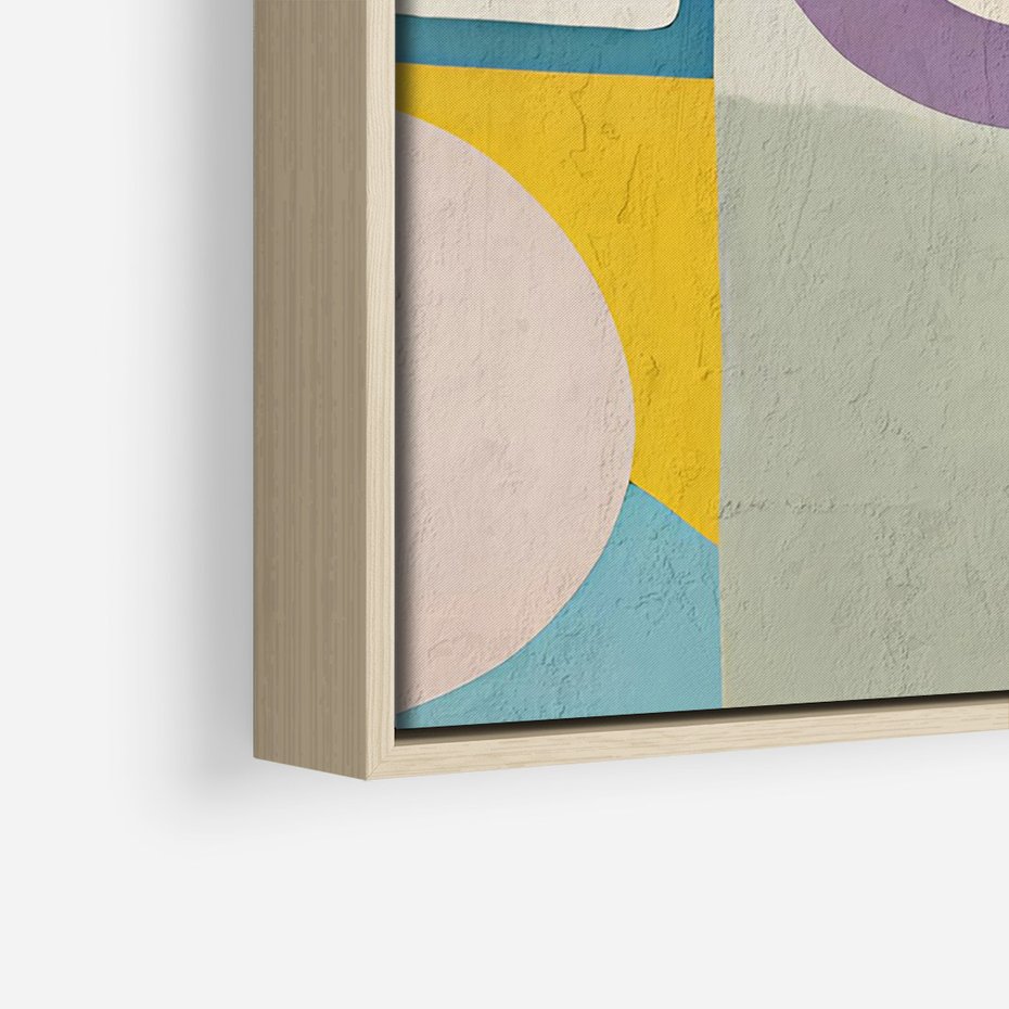 Obraz w ramie 80x120 - Taniec Kształtów Emocji - abstrakcyjne geometryczne kształty, olejny obraz - rama drewno