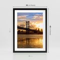 Plakat w ramie 30x40 - Most w mieście - most, miasto - rama czarna