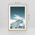 Plakat w ramie 50x70 - Nocna Magia w Górach - fotografia, śnieg - rama drewno