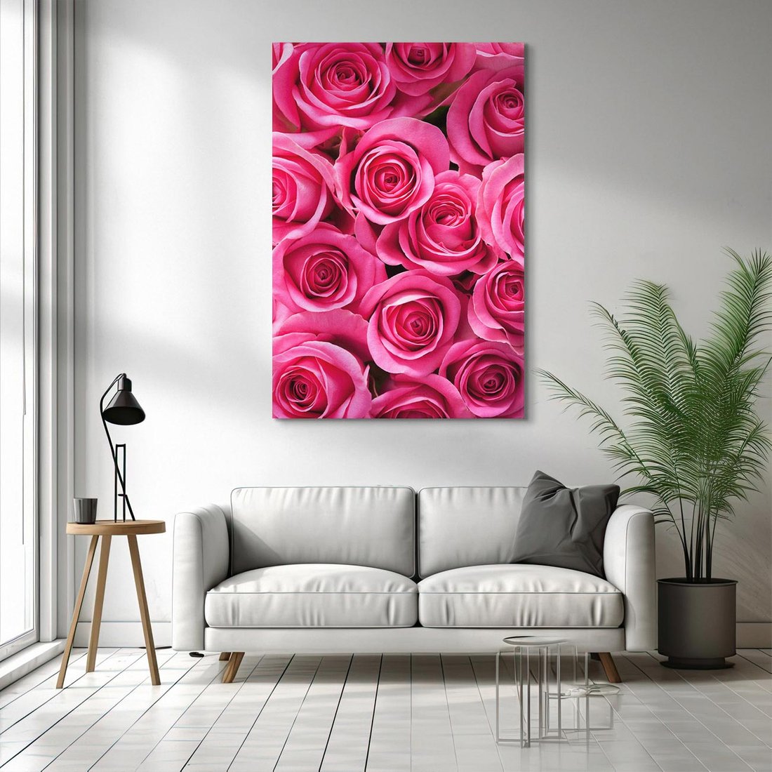 Obraz na płótnie 50x70 - Romantyczne róże w pełnym rozkwicie - róże, kwiaty