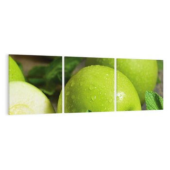 Obraz na płótnie 120x40 - Jabłkowa kolorystyka - jabłka, owoce