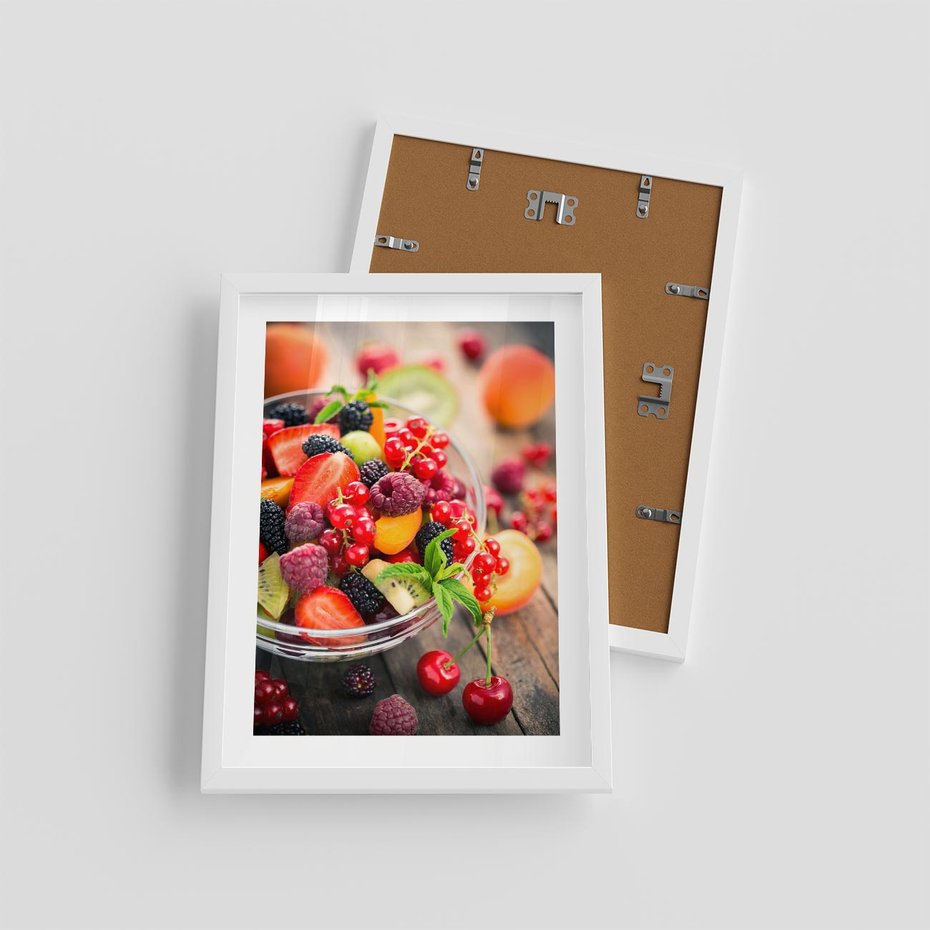 Plakat w ramie 30x40 - Smakowite Porywy - owoce, jedzenie - rama biała