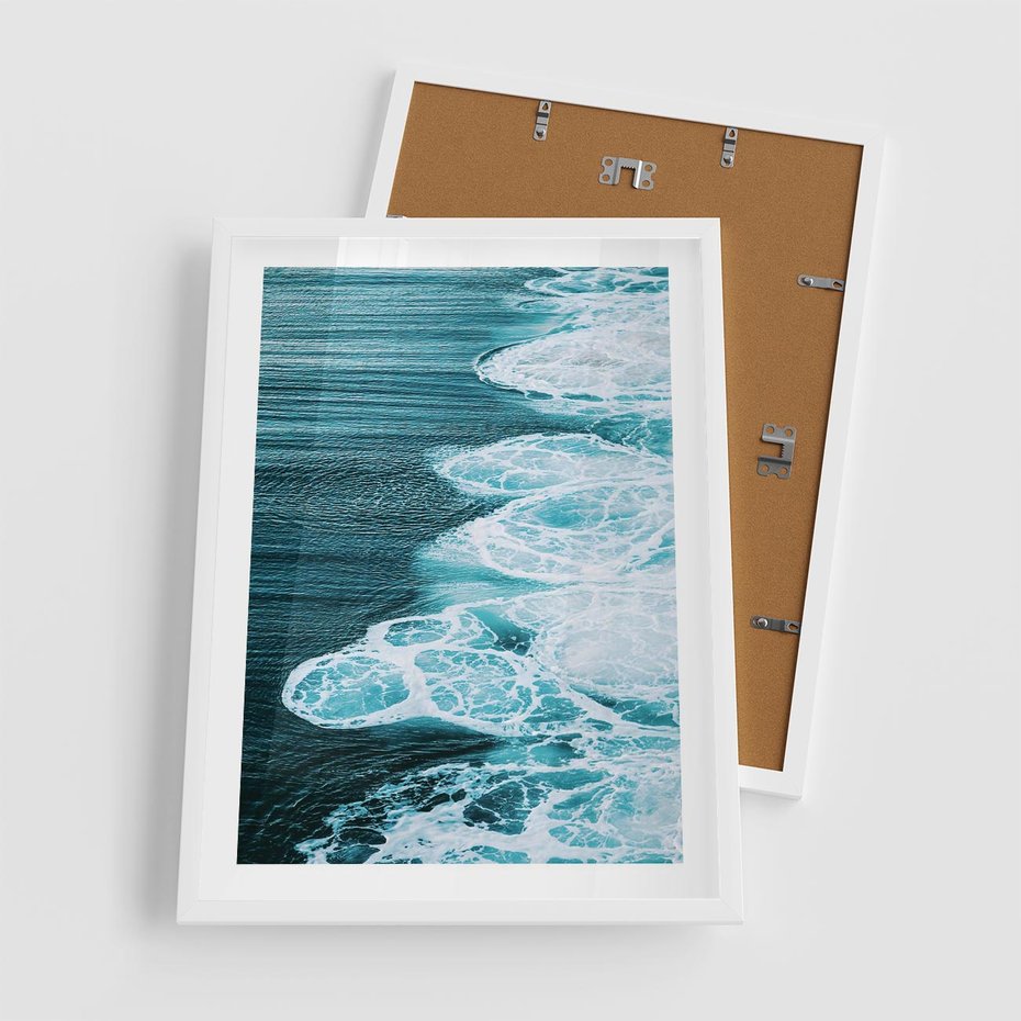 Plakat w ramie 50x70 - Morska potęga - morze, ocean - rama biała