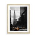 Plakat w ramie 50x70 - Nowy York, taksówka w ruchu - Nowy York, taksówka - rama drewno