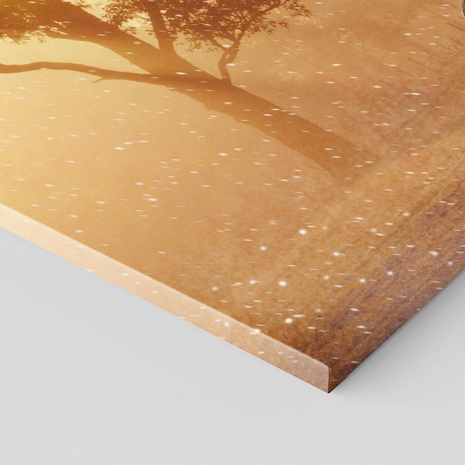 Obraz na płótnie 140x70 - Spotkanie jelena w lesie - jeleń, las