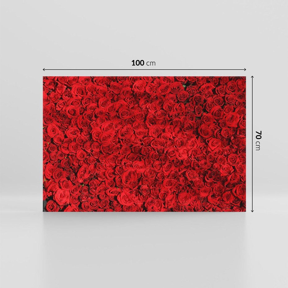 Obraz na płótnie 100x70 - Czerwona Pasja - czerwone, róże