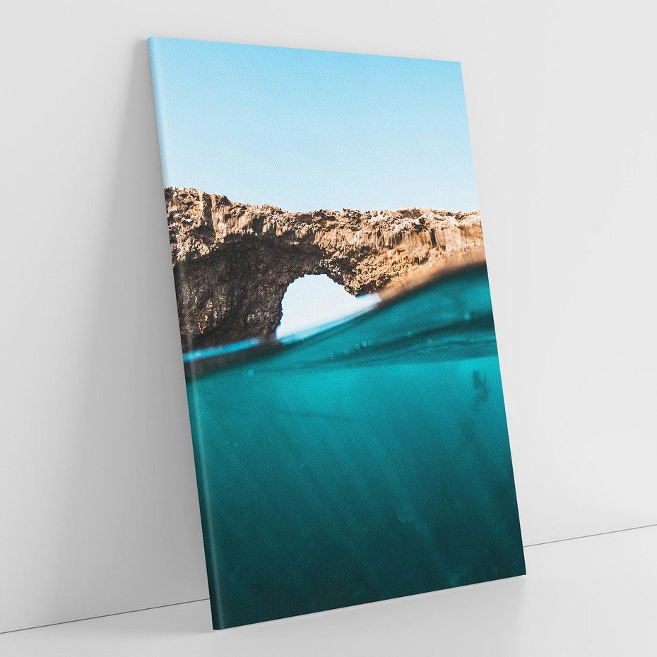 Obraz na płótnie 80x120 - Tajemnicza Podwodna Kraina - fotografia, podwodna jaskinia