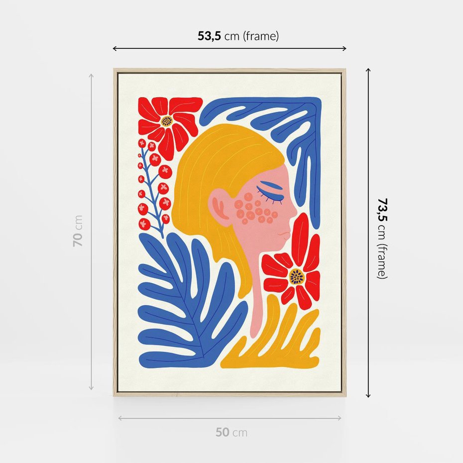 Obraz w ramie 50x70 - Kolorowe Rytmy - kobieca sztuka, abstrakcja - rama drewno