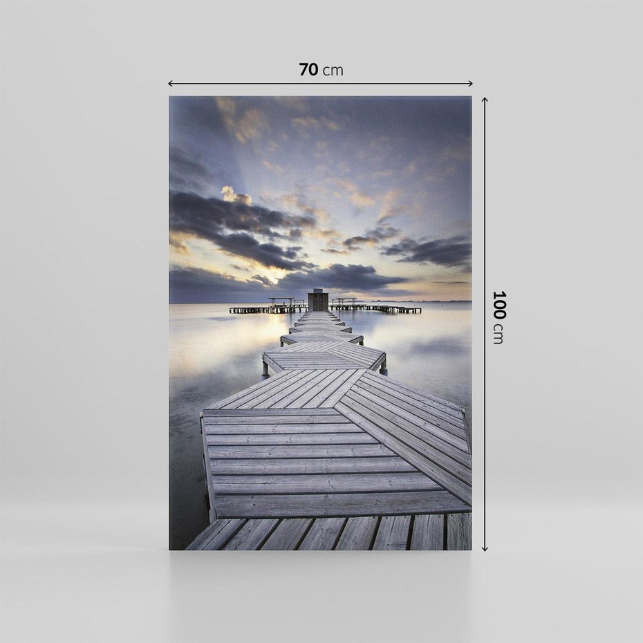 Obraz na płótnie 70x100 - Spokój nad Jeziorem - pomost, jezioro