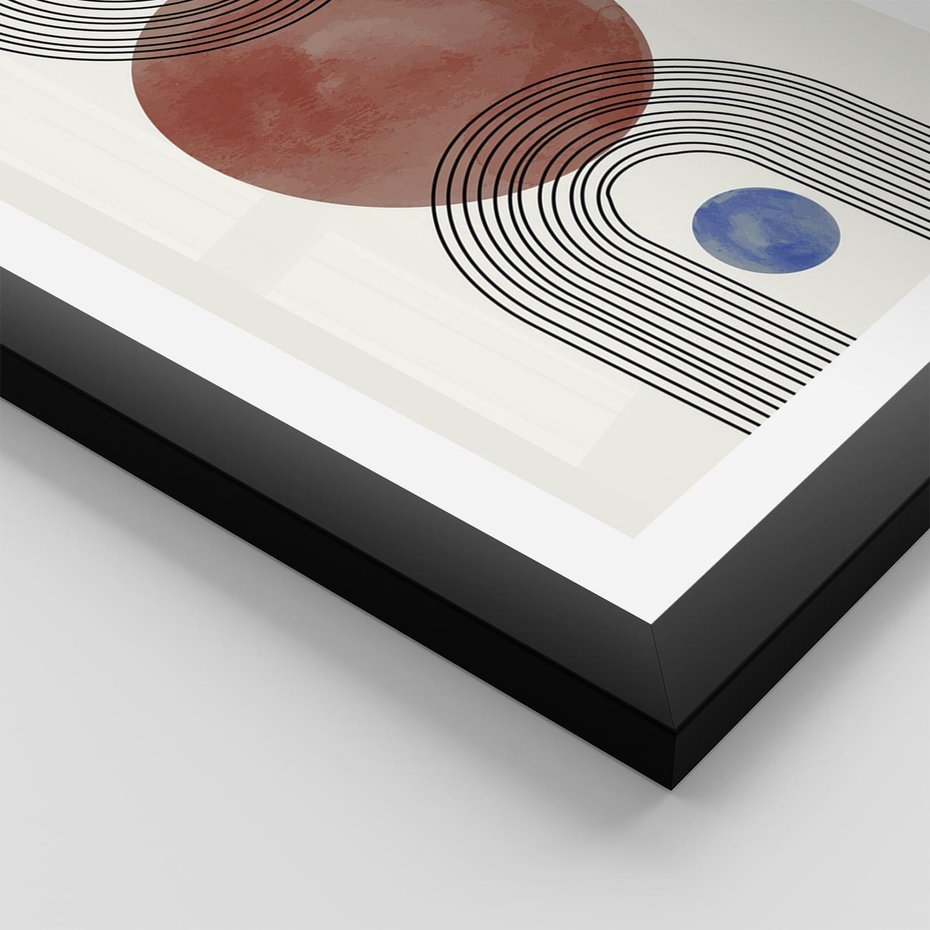 Plakat w ramie 50x70 - Księga Impulsów - nowoczesny plakat, styl midcentury - rama czarna