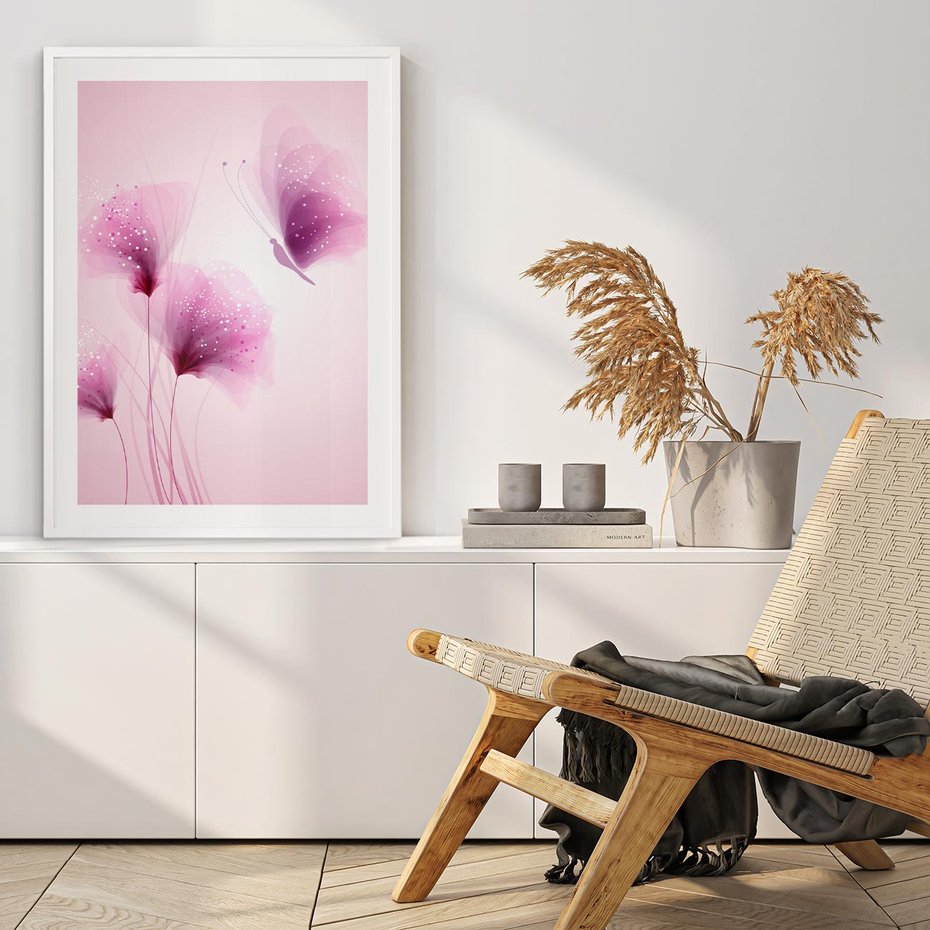 Plakat bez ramy 40x50 - Akwarelowe Kwiaty w Pastelach - kwiaty, akwarelowe