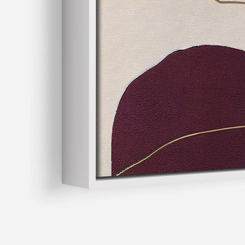 Obraz w ramie 120x80 - Abstrakt Marsala - nieregularne plamy, kształty - rama biała