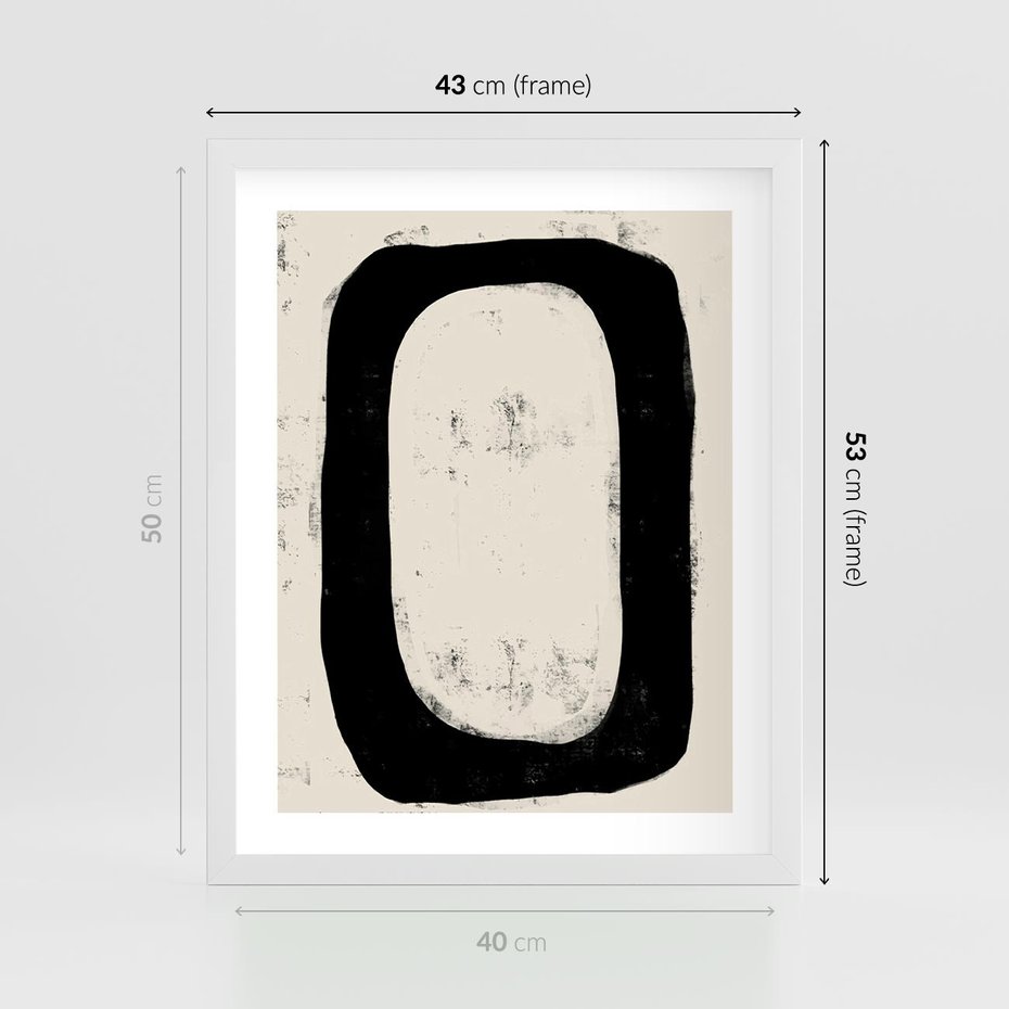 Plakat w ramie 40x50 - Wnętrza Kształtów - abstrakcja, minimalizm - rama biała