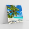 Obraz na płótnie 50x50 - Raj na Malediwach: Plaża, Morze i Palmy - Malediwy, plaża