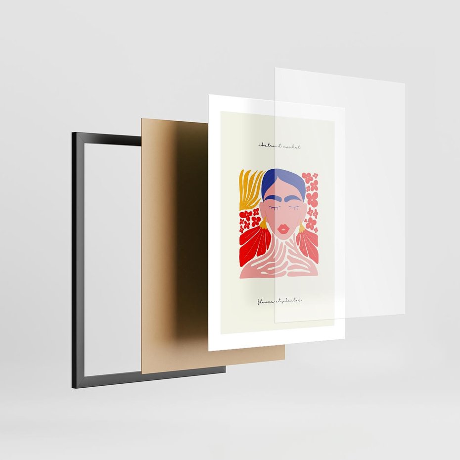 Plakat w ramie 30x40 - Bezgraniczne Rytmy - kobieta, sztuka abstrakcyjna - rama czarna