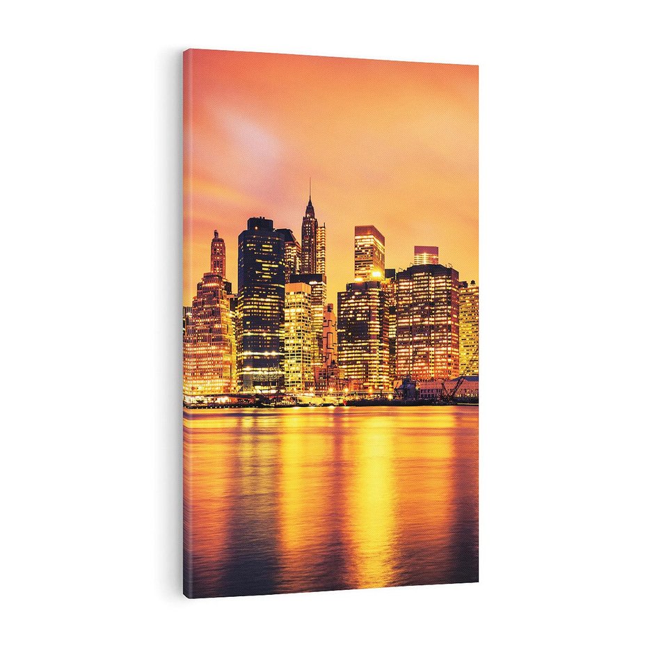 Obraz na płótnie 70x100 - Zachód słońca w Nowym Jorku - Nowy Jork, zachód