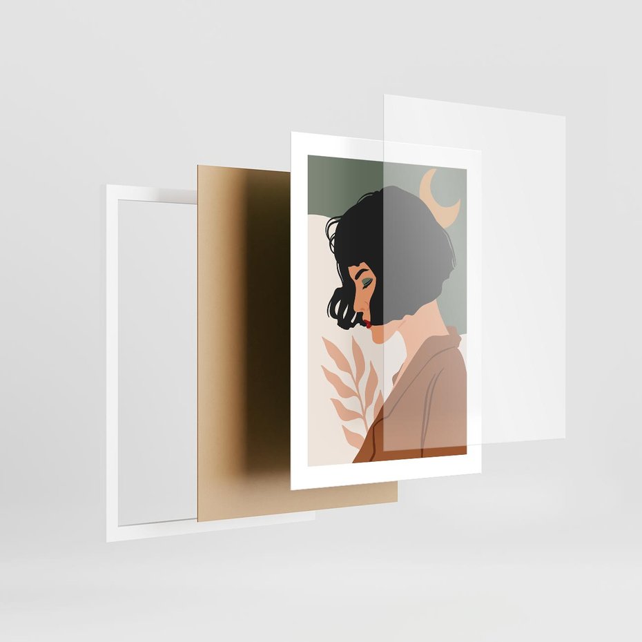 Plakat w ramie 30x40 - Kobieca Pasja - nowoczesny plakat, styl retro - rama biała