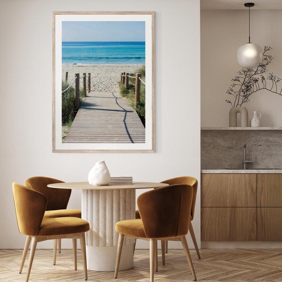 Plakat w ramie 30x40 - Żywa Natura - plaża, morze - rama drewno