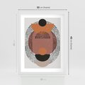 Plakat w ramie 30x40 - Abstrakcja w Odcieniach Brązu i Beżu - geometria, abstrakcyjna grafika - rama biała