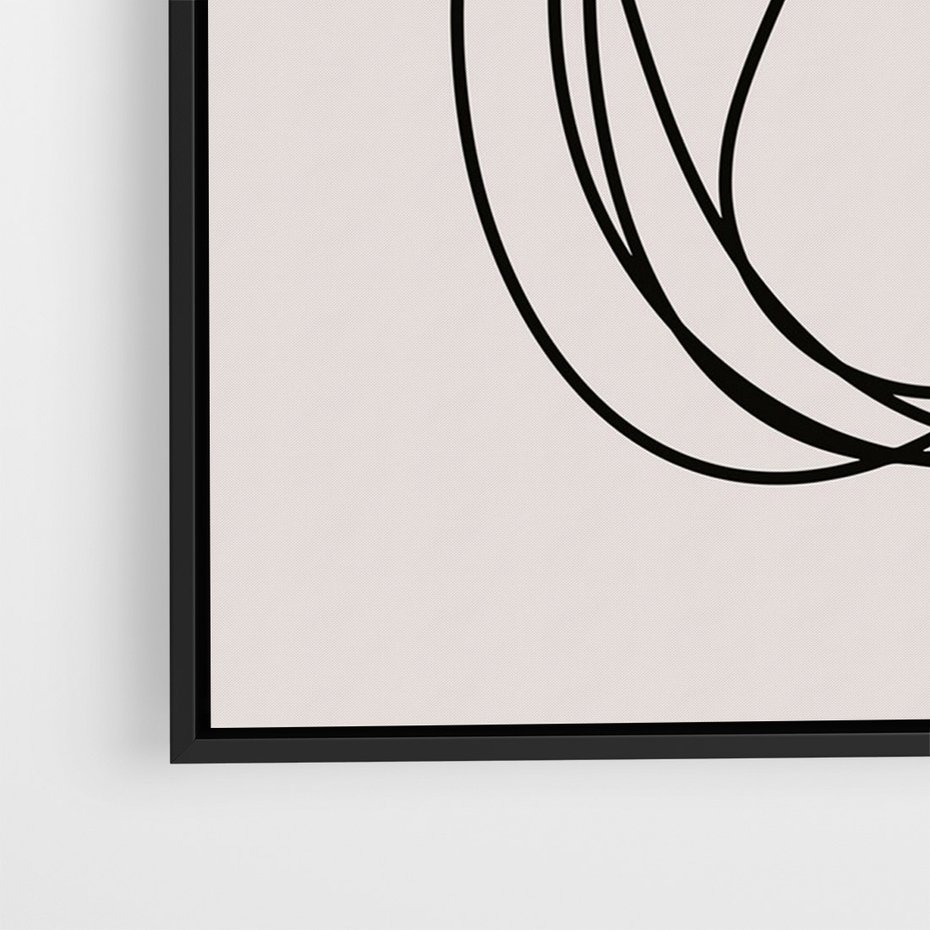 Obraz w ramie 70x100 - Abstrakcyjne Harmonie - abstrakcyjne szkicowane linie, minimalizm - rama czarna