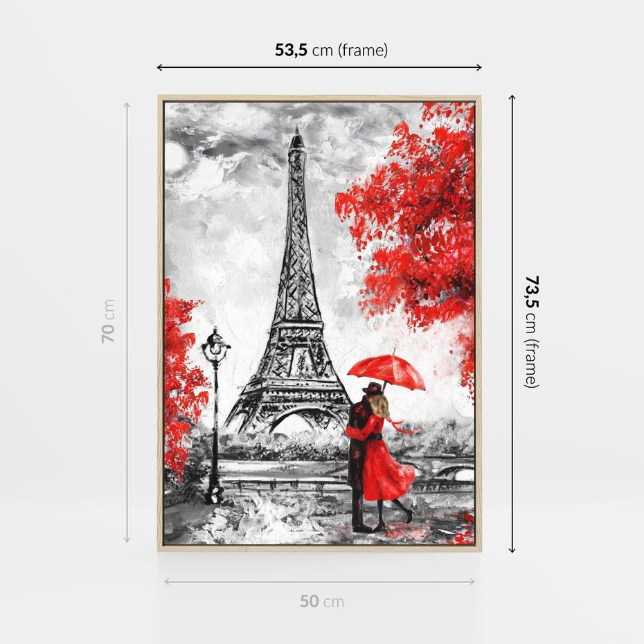 Obraz w ramie 50x70 - Paryż Wieża - Paryż, Wieża - rama drewno