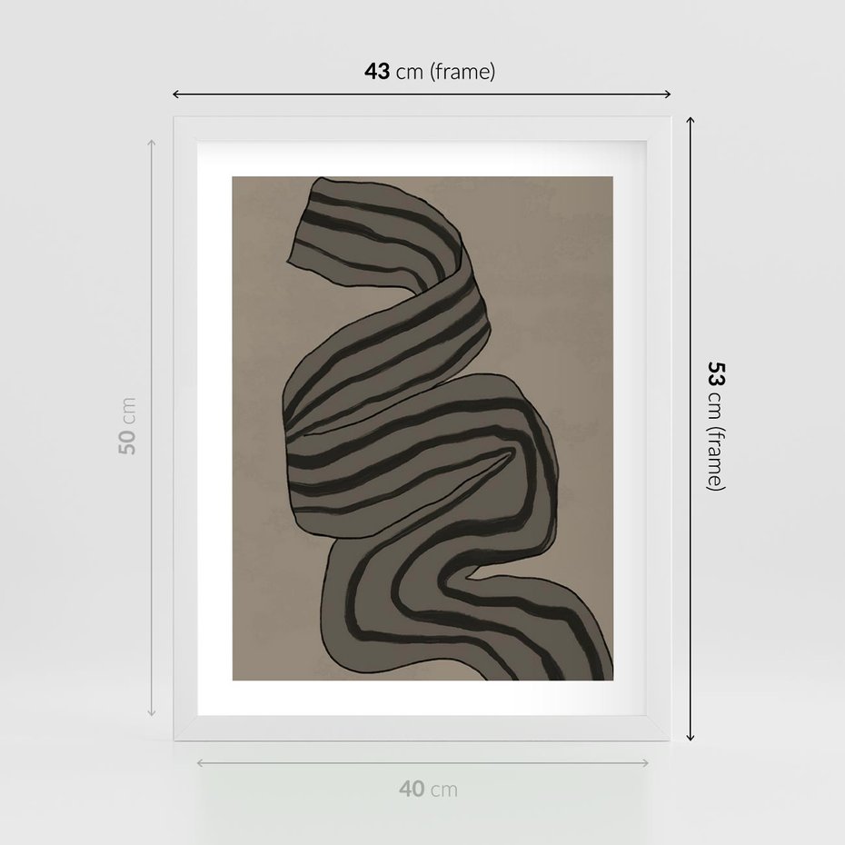 Plakat w ramie 40x50 - Niezwykłe Przesilenia - nowoczesna geometryczna sztuka, loftowe wnętrze - rama biała