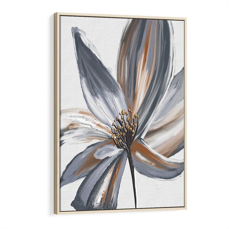 Obraz w ramie 70x100 - Olejne kwiaty - wyraz emocji - kwiaty, malowane - rama drewno