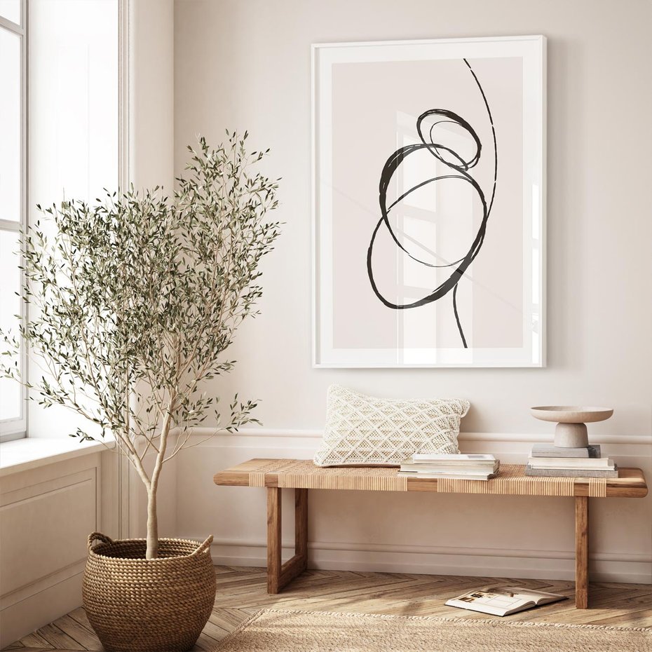 Plakat bez ramy 30x40 - Modernistyczne Refleksje - abstrakcyjne szkicowane linie, minimalizm