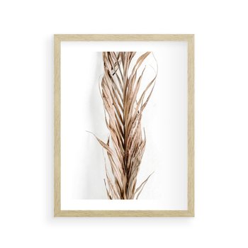 Plakat w ramie 30x40 - Minimalizm Palmowy: Sucha Uroda - sucha palma, minimalizm - rama drewno