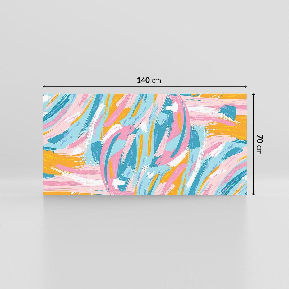 Obraz na płótnie 140x70 - Refleksje w krainie abstrakcji - abstrakcja, energiczne pociągnięcia pędzla