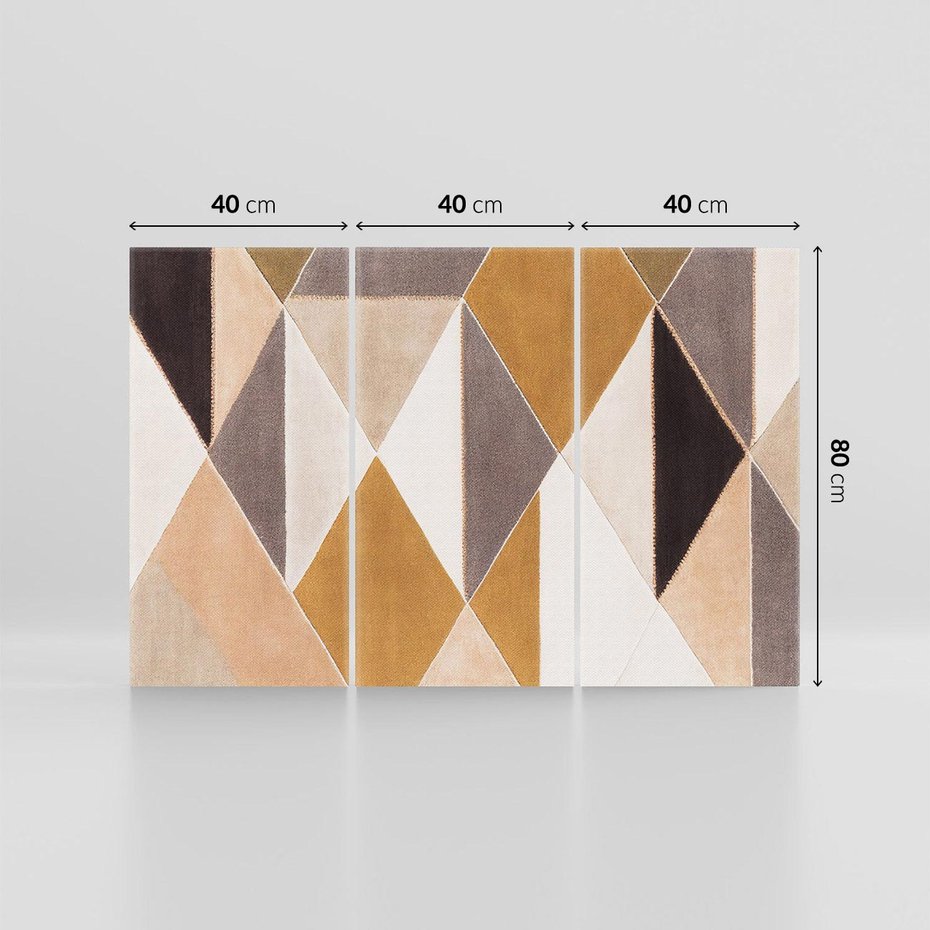 Obraz na płótnie 120x80 - Odblaski niespełnionych marzeń - kompozycja z trójkątów, mix kolorów ziemi