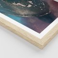 Plakat w ramie 40x50 - Luksusowy Kontrast - marmur, granat i fiolet - rama drewno