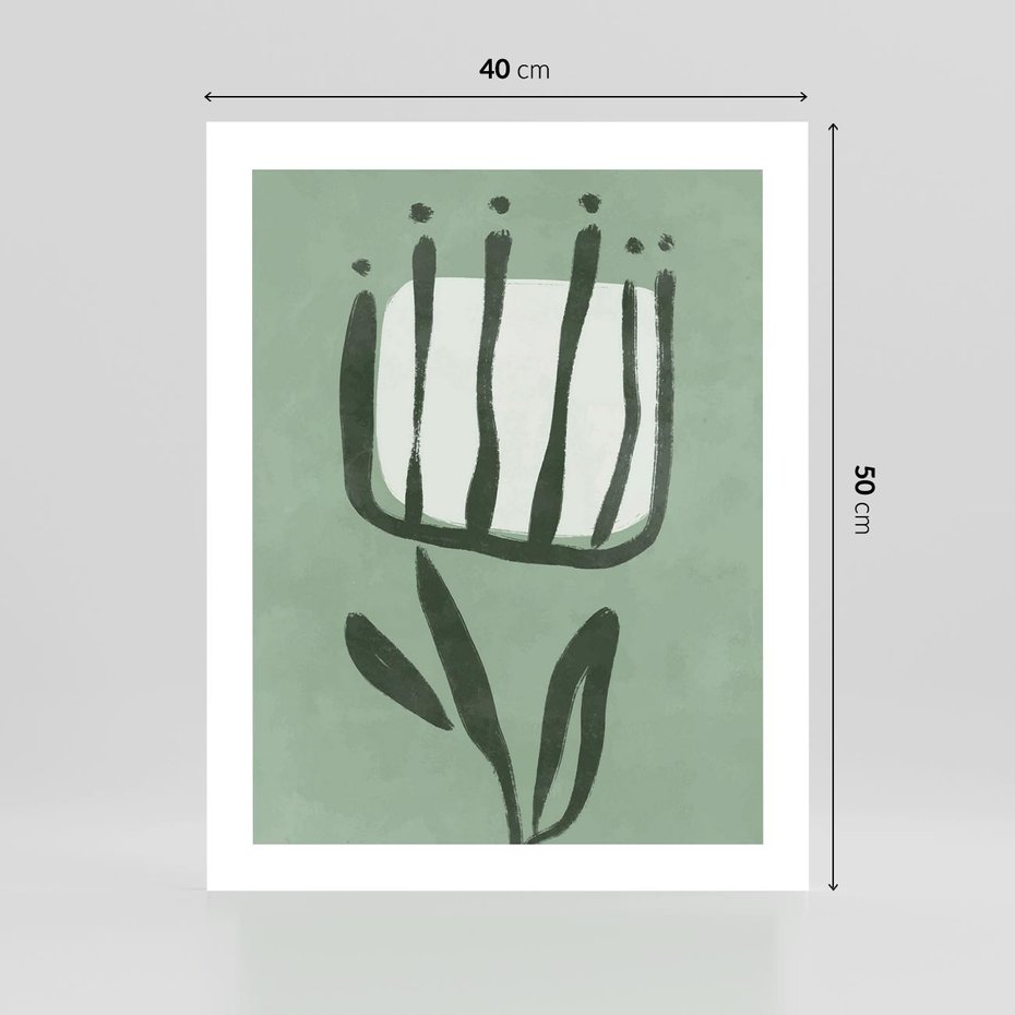 Plakat bez ramy 40x50 - Objęcia Zieleni - zielona abstrakcja, zgaszona zieleń