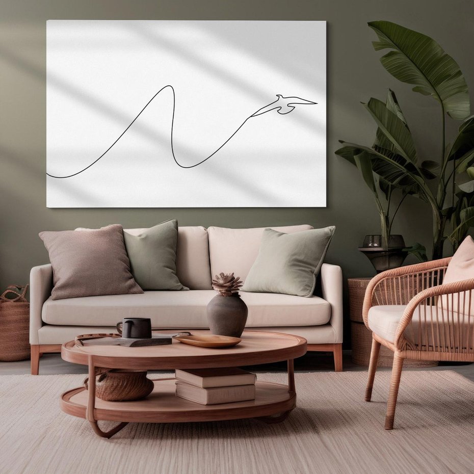 Obraz na płótnie 120x80 - Ptasia Linia - ptak, jaskółka