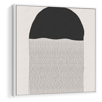 Obraz w ramie 80x80 - Wewnętrzne Widzenia - abstrakcyjna kompozycja, półkole - rama biała