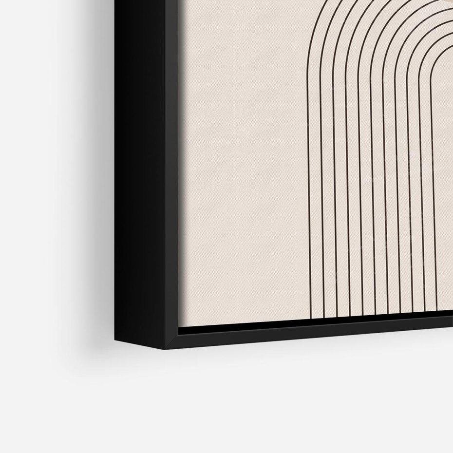 Obraz w ramie 50x50 - Konturem Zdefiniowane - boho plakat, minimalizm - rama czarna