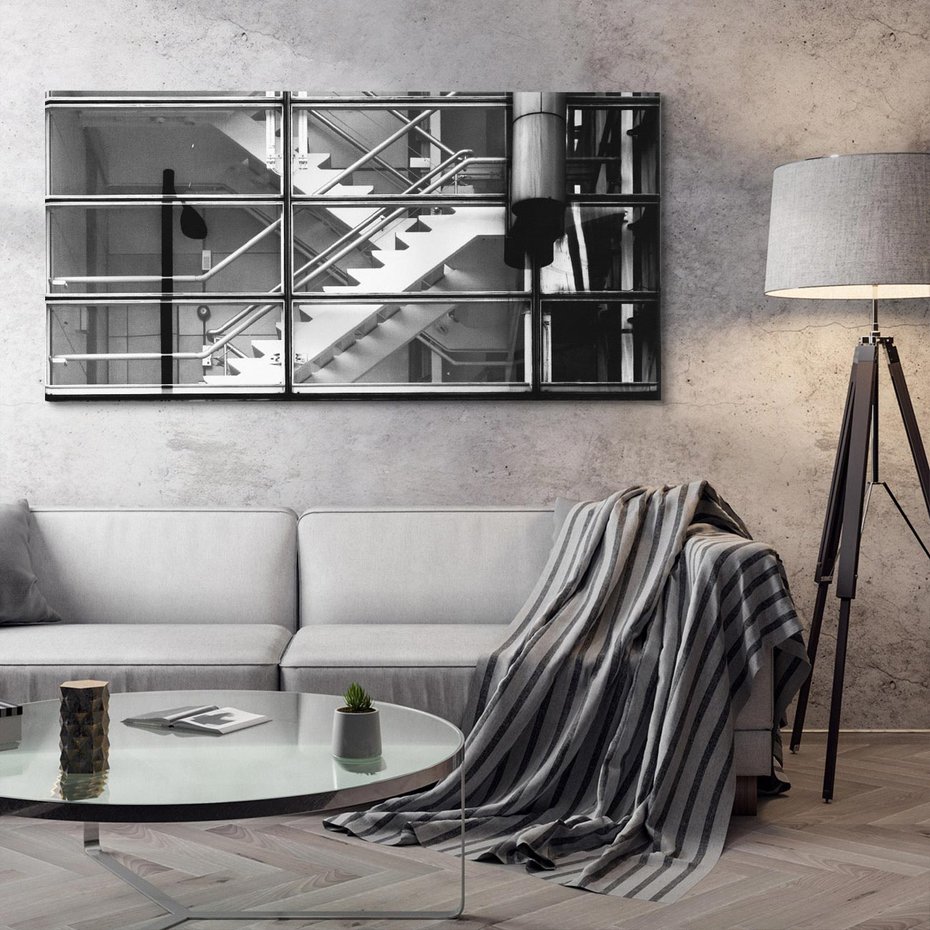 Obraz na płótnie 100x50 - Schody do architektonicznej przestrzeni - schody, architektura